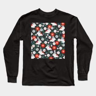 Floral rabbit cornucopia Long Sleeve T-Shirt